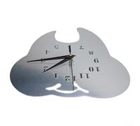 Trendy Home Accessory The Creative Acrylic Teeth Mirror Reloj de pared con funcionalidad silenciosa (plata)
