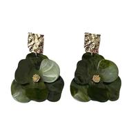 Trendy Jewelry Gift Retro Earrings Acrylic Green for Women Dangle Fashion Jewelry Groovy Earrings Accessories Petal Earring For Women