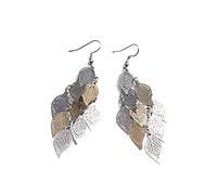 Trendy Multichip Colorful Eardrop Colgando el pendiente Joyas para Mujer, Plata Dorada Creativo y útil Clever And Attractive