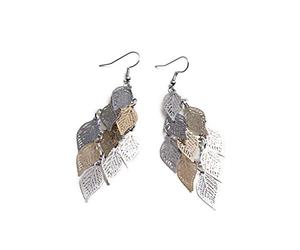 Trendy Multichip Colorful Eardrop Colgando el pendiente Joyas para Mujer, Plata Dorada Creativo y utilDurability