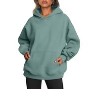 Trendy Queen Sudaderas de Forro Polar de Gran tamaño para Mujer, suéteres de Manga Larga, Trajes de otoño e Invierno, Lake, S