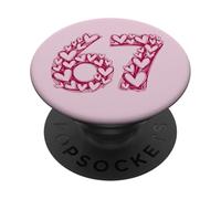 Trendy Six Seven Viral Sketch Heart 67, Linda Escuela de San Valentín PopSockets PopGrip Adhesivo