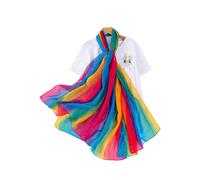 Trendy Summer Seaside Scarf for Woman Soft Rainbow Color Wrap Casual Cool Scarves Shawls Foulard Female Supplies 1