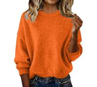 Trendy Sweaters for Women Long Sleeve Oversized Drop Shoulder Pullover Cashmere Tops Fashion Crewneck Wool Sweater
