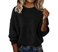 Trendy Sweaters for Women Long Sleeve Oversized Drop Shoulder Pullover Cashmere Tops Fashion Crewneck Wool Sweater