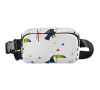 Trendy Tucanes - Cangurera blanca para mujer, riñonera, impermeable, con flores, cruzada, color blanco, 8 x 5.3 x 2.3 pulgadas, divertido y lindo, tucanes de moda blancos, 8 x 5.3 x 2.3 pulgadas