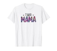 Trendy Twin Mama Cute Leopard Print Design For Mom of Twins Camiseta
