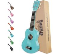 Trendy Ukelele soprano para principiantes, ukelele hawaiano de 21 pulgadas para niños, adultos y estudiantes (azul claro)
