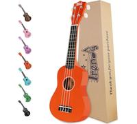 Trendy Ukelele soprano para principiantes, ukelele hawaiano de 21 pulgadas para niños, adultos y estudiantes, con bolsa de concierto (naranja)