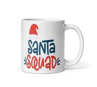 TrendyFemz Santa Squad Coffee Mugs Ceramic Mugs Cup - Tea Mug Coffee Cup and Hot Chocolate Mugs Xmas Gift for Her or Kids, Festive Coffee and Tea Mug White Glossy Mug