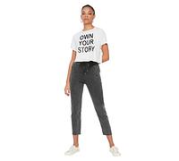 Trendyol Anthracite High Waist Jogger Mom Jeans, Jeans De Las Mujeres, Anthracite, 38