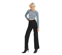 Trendyol Black High Waist Ribs Stitched Pants, Calzoncillos De Las Mujeres, Black, 42