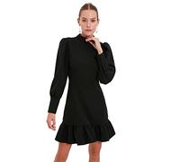 Trendyol Black Steep Collar Volume Dress Vestido Informal, Negro, 36 para Mujer
