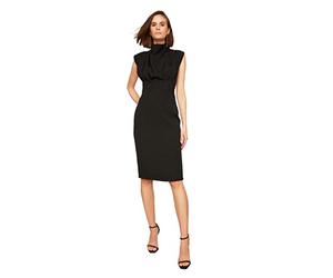 TRENDYOL Black Steile Collar Dress Vestido Informal de Negocios, Negro, 40 Mujeres