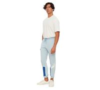 Trendyol Blue Male Regular Fit Tire TICE Paneled Tracksuit Pantalones de chándal, S de los Hombres
