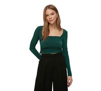 Trendyol Blusa Ajustada de Punto con Cuello Cuadrado para Mujer Camisa, Verde Esmeralda, XL