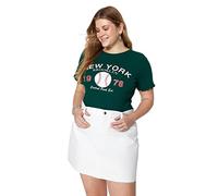 Trendyol Blusa básica Ajustada con Cuello Redondo para Mujer Camisa, Verde Esmeralda, 4XL Grande