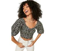 Trendyol Blusa de Punto con Cuello Cuadrado estándar para Mujer Camisa, Negro, M