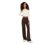 Trendyol Brown Spacious Trousers Calzoncillos, 42 De Las Mujeres