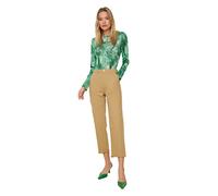 Trendyol Camel Tassel Detailed High Waist Straight Jeans, 36 De Las Mujeres