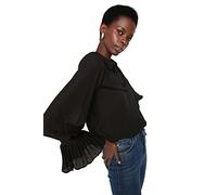 Trendyol Camiseta Black Petite Arm Detailed, Negro, 40 para Mujer