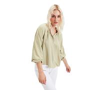 Trendyol Camisa Tejida con Cuello mandarín básico de Ajuste Regular para Mujer, Verde, 36