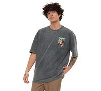 Trendyol Camiseta básica de Punto con Cuello Redondo para Hombre, Antracita, M