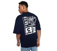 Trendyol Camiseta básica de Punto para Hombre, Cuello Redondo, Unisex, Talla Grande, Azul Marino, L