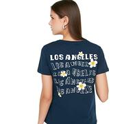 Trendyol Camiseta básica Regular de Punto con Cuello Redondo para Mujer, Azul Marino, XS