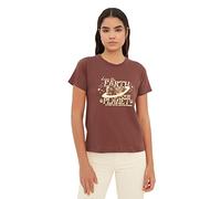 Trendyol Camiseta básica Regular de Punto con Cuello Redondo para Mujer, marrón, M