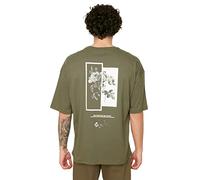 Trendyol Camiseta de Manga Corta para Hombre, diseño de Cuello Redondo, Color Caqui, L
