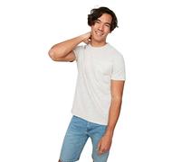 Trendyol Camiseta de Manga Corta para Hombre Stone Male Regular Fit, con microbolsillos, Talla S