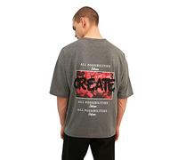 Trendyol Camiseta de Punto de Cuello Redondo básico de Gran tamaño para Hombre Joven Camisa, Antracita, S