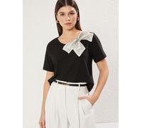 Trendyol Camiseta negro / offwhite XS negro / offwhite