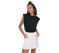 Trendyol Camiseta para Mujer Black Card Crop Knitted (Talla L)
