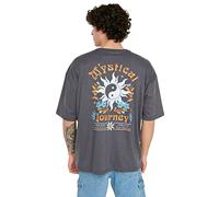 Trendyol Camiseta Tejida de Cuello Redondo estándar Relajado para Hombre, Antracita, S