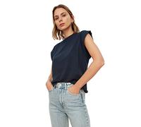 Trendyol Camisetas básicas de Punto con Cuello Redondo para Mujer, Azul Marino, M