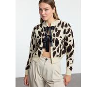 Trendyol Cárdigan crema / marrón / negro L crema / marrón / negro