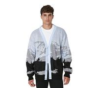 Trendyol Cárdigan de Punto con Cuello en V estándar Regular para Hombre Suéter, Multicolor, M