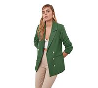 Trendyol Chaqueta Breasted Blazer con Botones, Caqui, 42 para Mujer