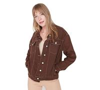 TRENDYOL Chaqueta de Mezclilla para Mujer Coca, Braun, S