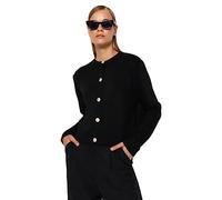 Trendyol Chaqueta de Punto de Manga Larga Recta para Mujer Jersey de cárdigan, Negro, L