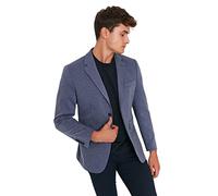 Trendyol Chaqueta Delgada Lisa con Cuello de Solapa Abrigo, añil, 46 para Hombre