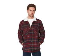 Trendyol Chaqueta Regular a Cuadros con Cuello de Solapa Abrigo, Granate, XXL para Hombre