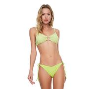 Trendyol Cordón de Ajuste Unido en V Corte de Cintura Baja Bikini Seis Parte Inferior, Verde, 36 para Mujer
