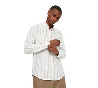 TRENDYOL Camisa a Rayas de Color Caqui para Hombre Camiseta, XXL