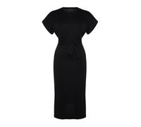 Trendyol Women Plus Size Midi Jersey Dress Slim fit Knit Plus Size Dress, Mujer Tallas Grandes Midi Jersey Vestido Slim fit Knit Tallas Grandes Vestido Mujer, Black,