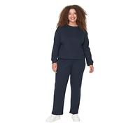 Trendyol Damen 2er-Pack Gerade Lange Ärmel Freizeitkleidung Regulär Pyjama-Set in Übergröße Conjunto de Pijama, Navy, XXL De Las Mujeres