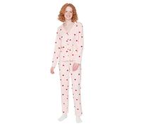 Trendyol Damen 2er-Pack Herz Lange Ärmel Lounge/Zuhause Tailliert Pyjama-Set Conjunto de Pijama, Pink, L De Las Mujeres