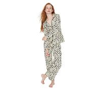Trendyol Damen Animal Print Mitte Gestrickt Hemd-Hose Pyjama, Conjunto de Pijama De Las Mujeres, Multi-Color,